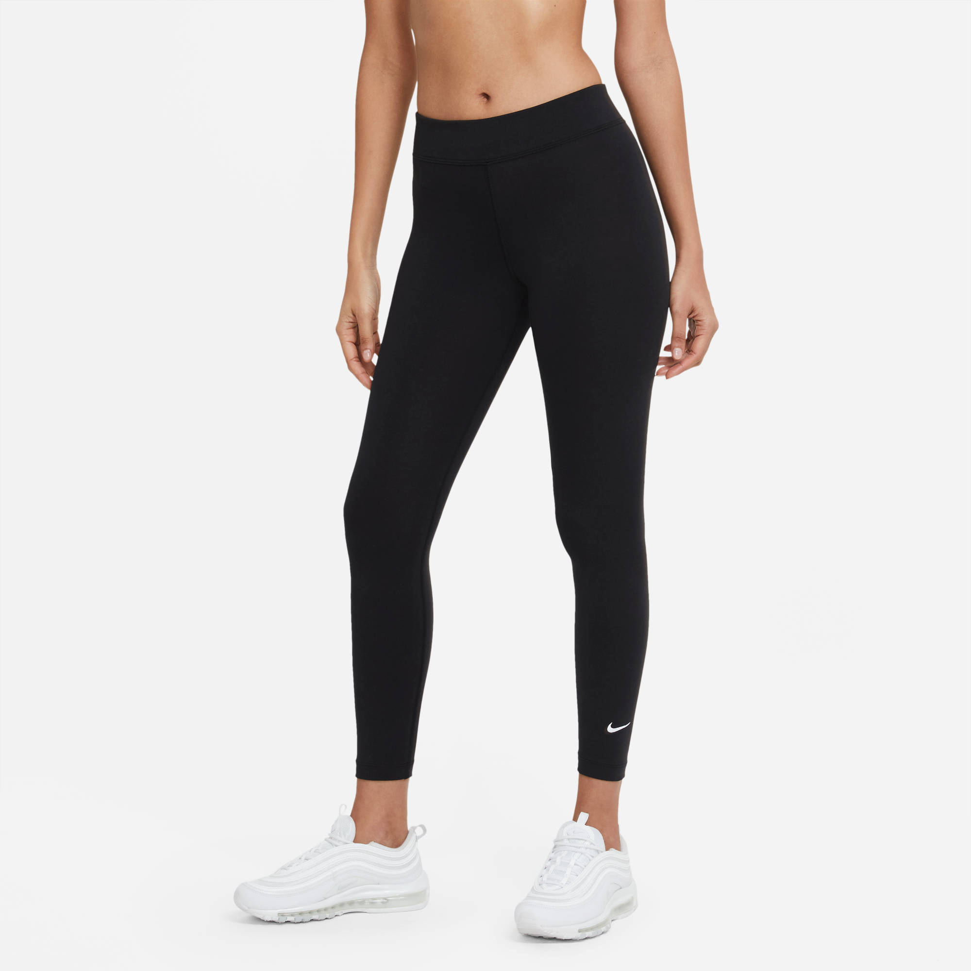 NIKE W NSW ESSNTL 7/8 MR LGGNG BLACK/WHITE