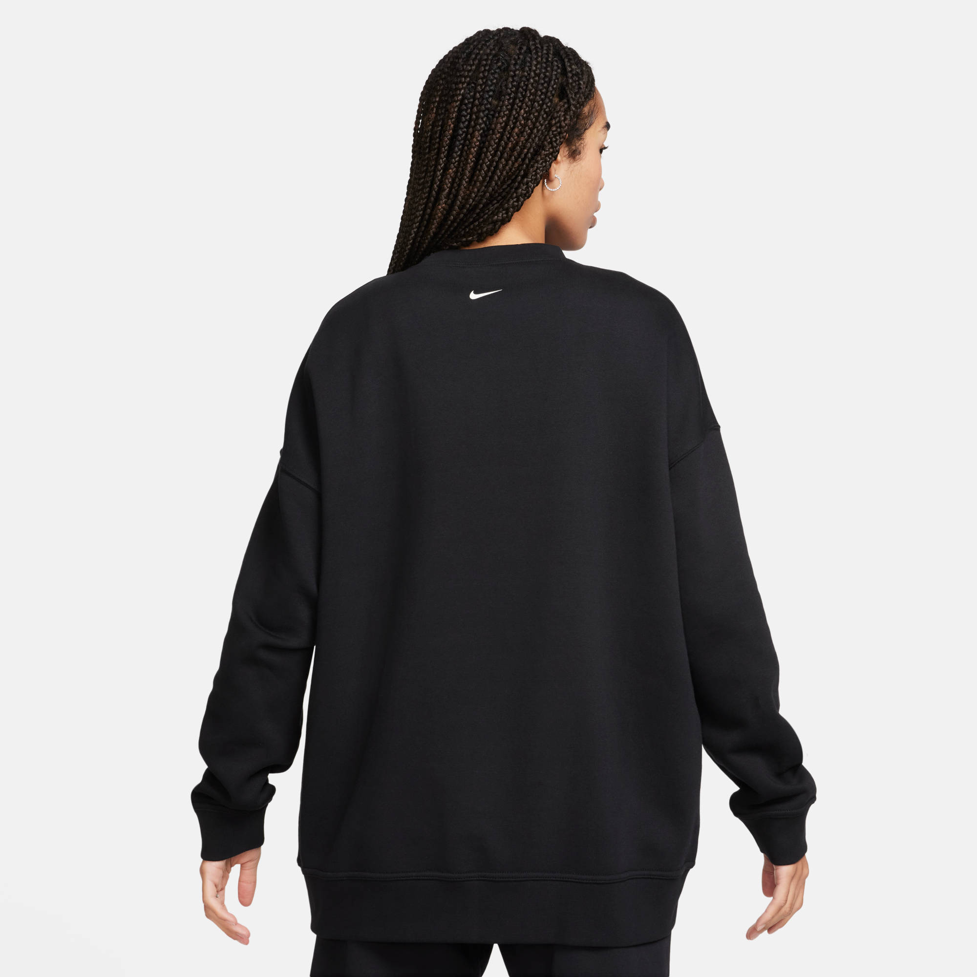 NIKE W NSW FLC OS CREW GLS BLACK/SAIL – Bild 2