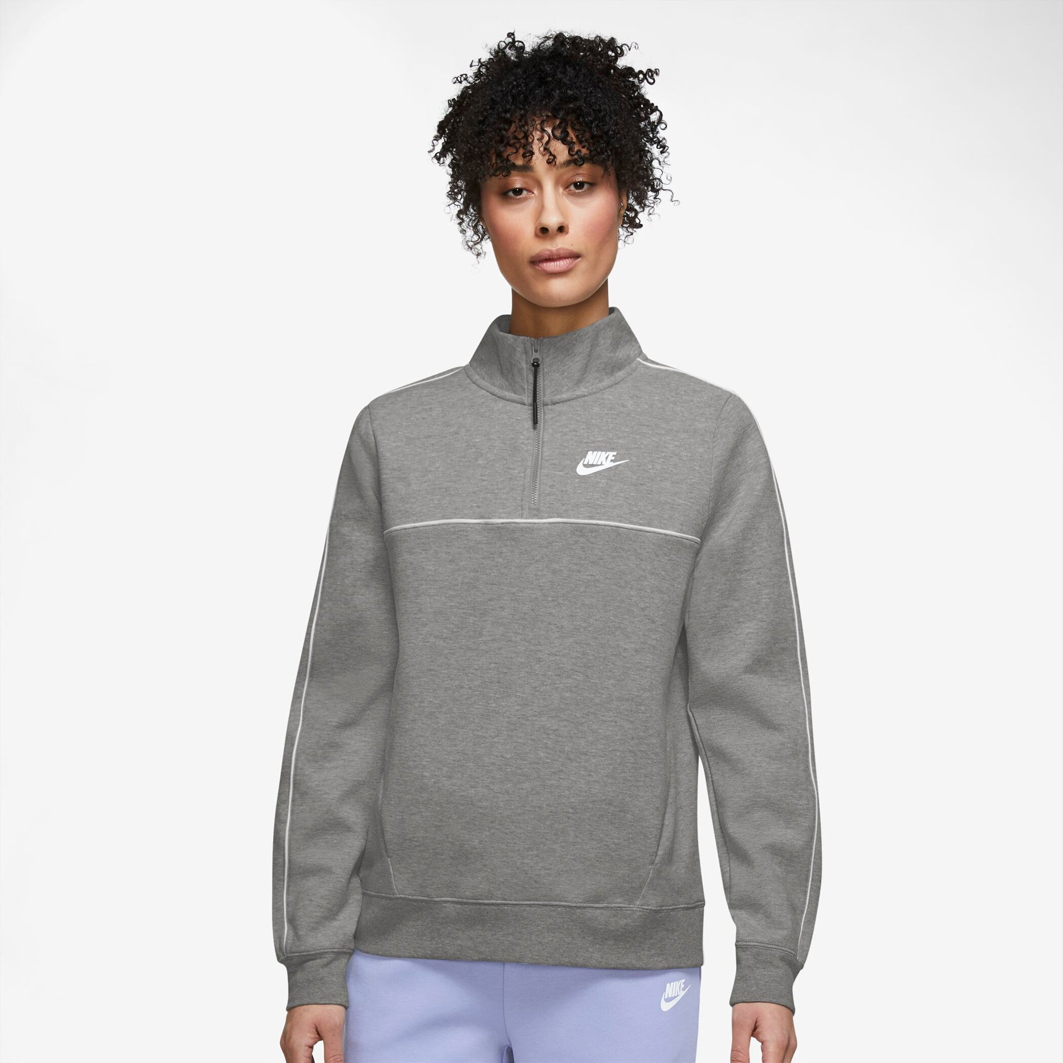 NIKE W NSW MLNM ESSTL FLC QZ LS TOP