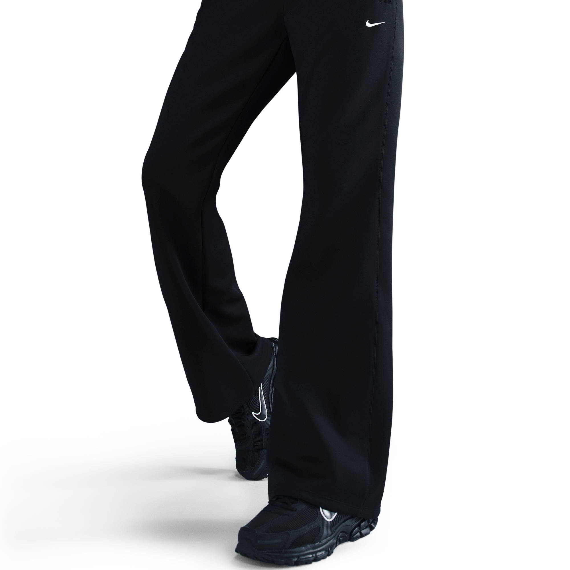 NIKE W NSW NK WR MR POLY KNIT PNT BLACK/BLACK/WHITE – Bild 3
