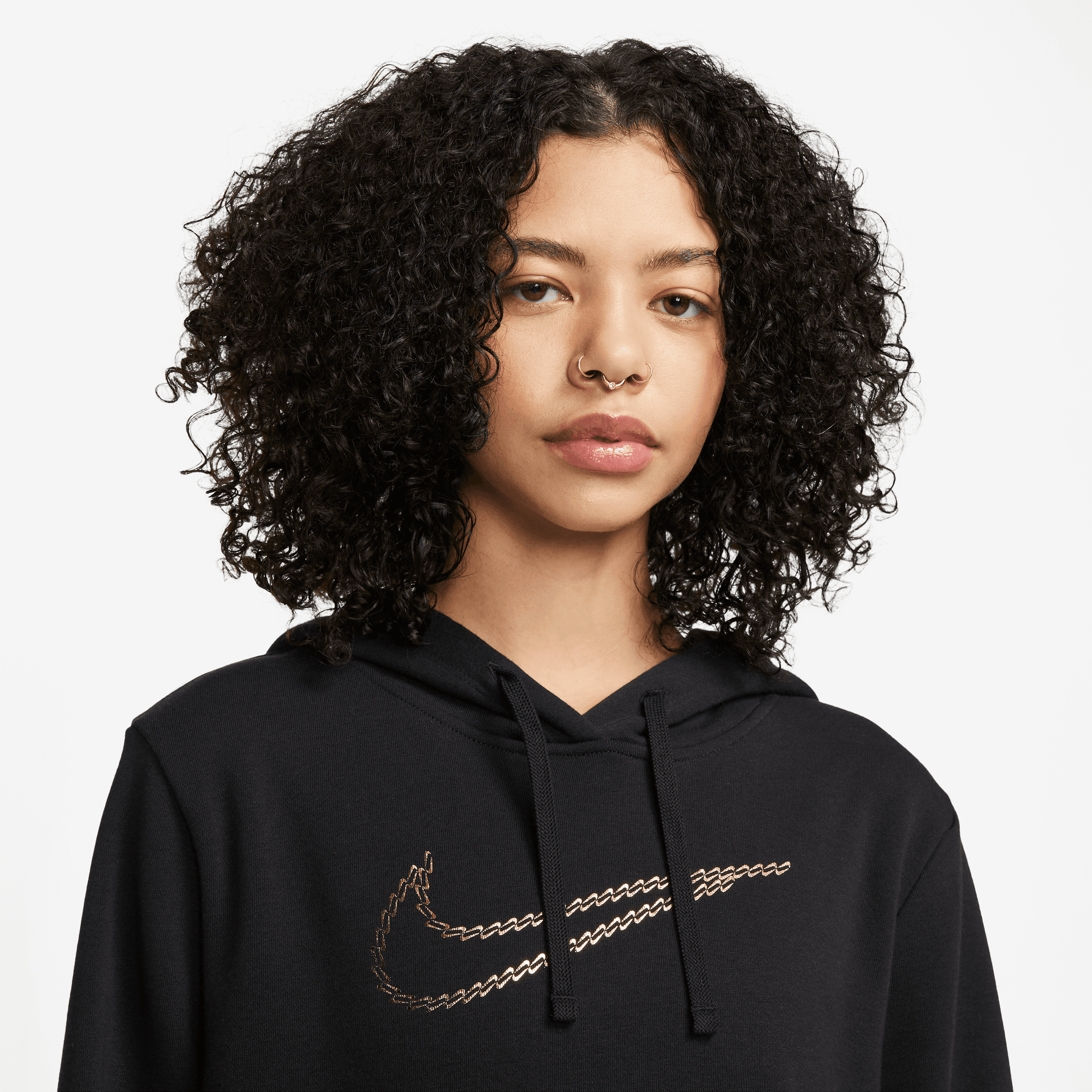 NIKE W NSW PE CLB FLC SHINE OS PO BLACK – Bild 3