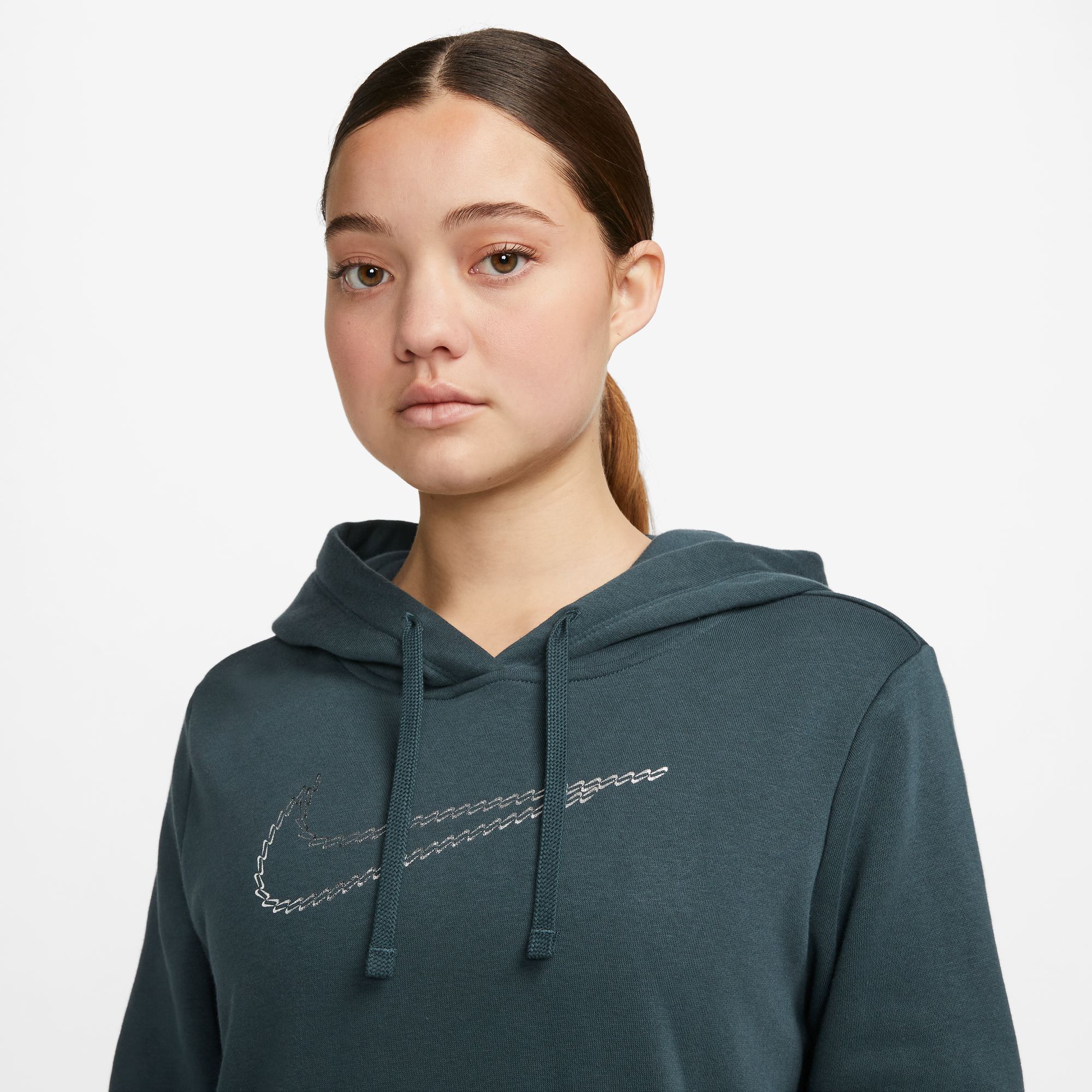 NIKE W NSW PE CLB FLC SHINE OS PO DEEP JUNGLE – Bild 3
