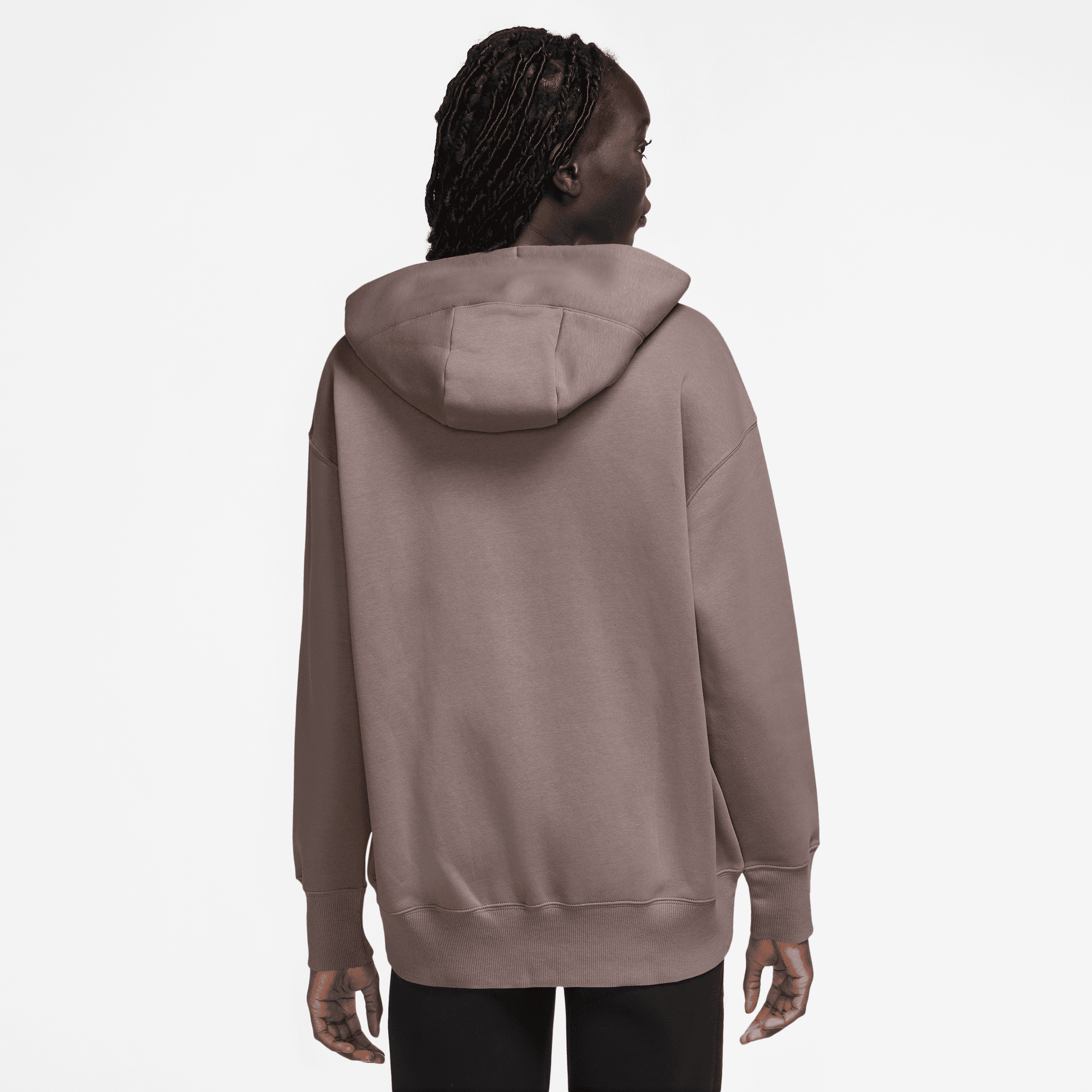 NIKE W NSW PHNX FLC FZ OS HOODIE SMOKEY MAUVE/BLACK – Bild 2