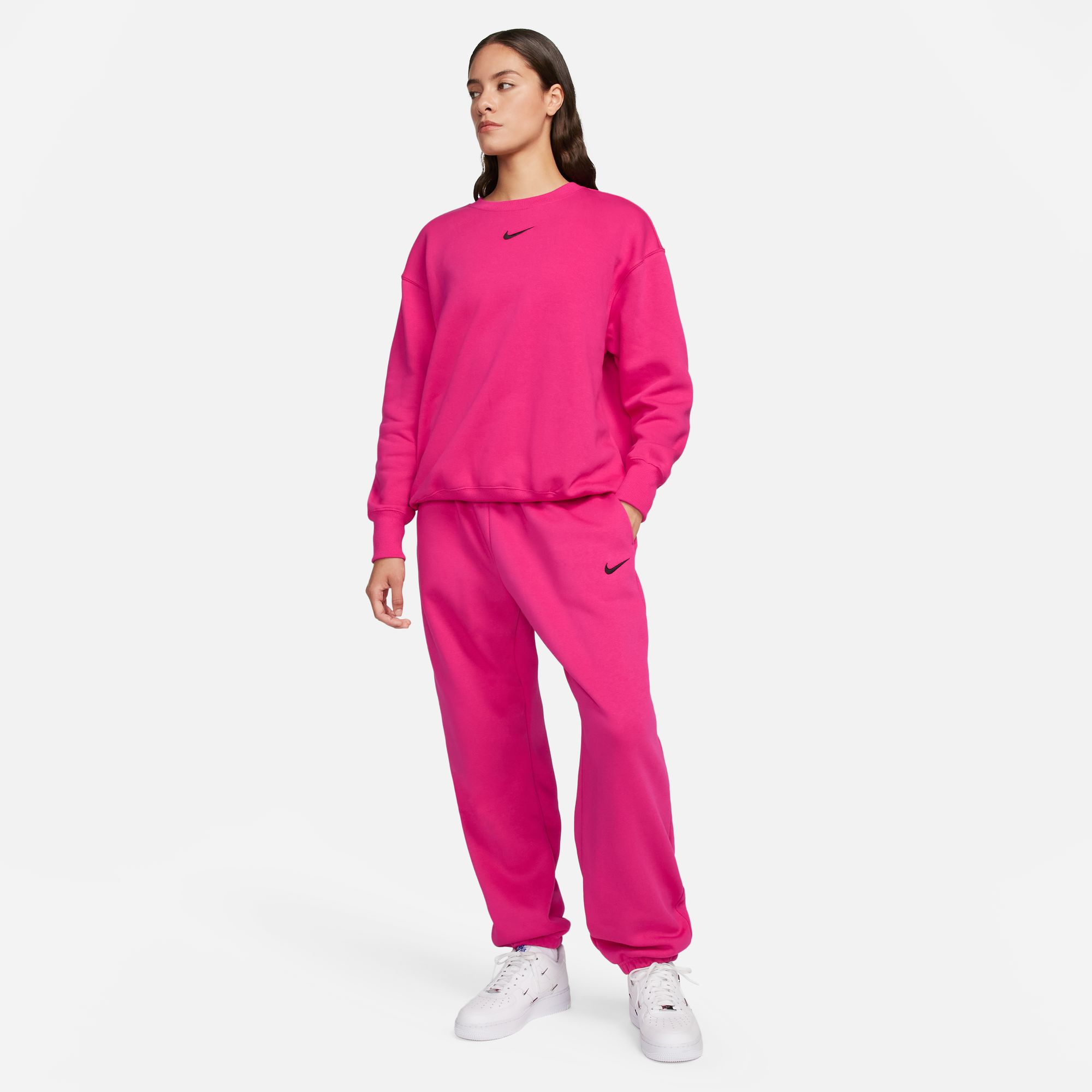 NIKE W NSW PHNX FLC HR OS PANT FIREBERRY/BLACK – Bild 10