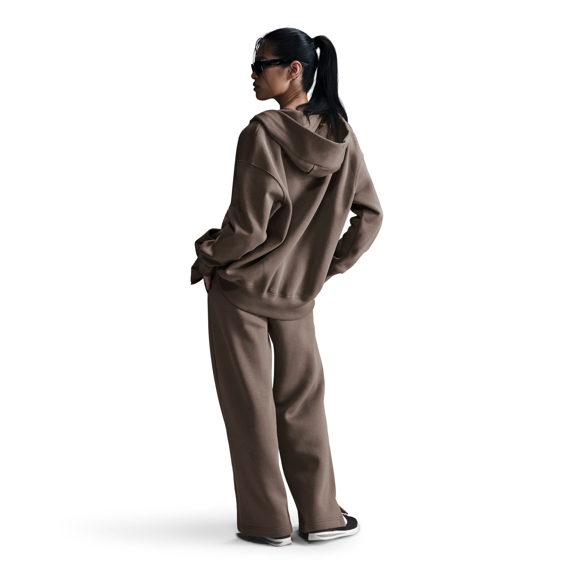 NIKE W NSW PHNX FLC HR PANT WIDE MINK BROWN/SAIL – Bild 2