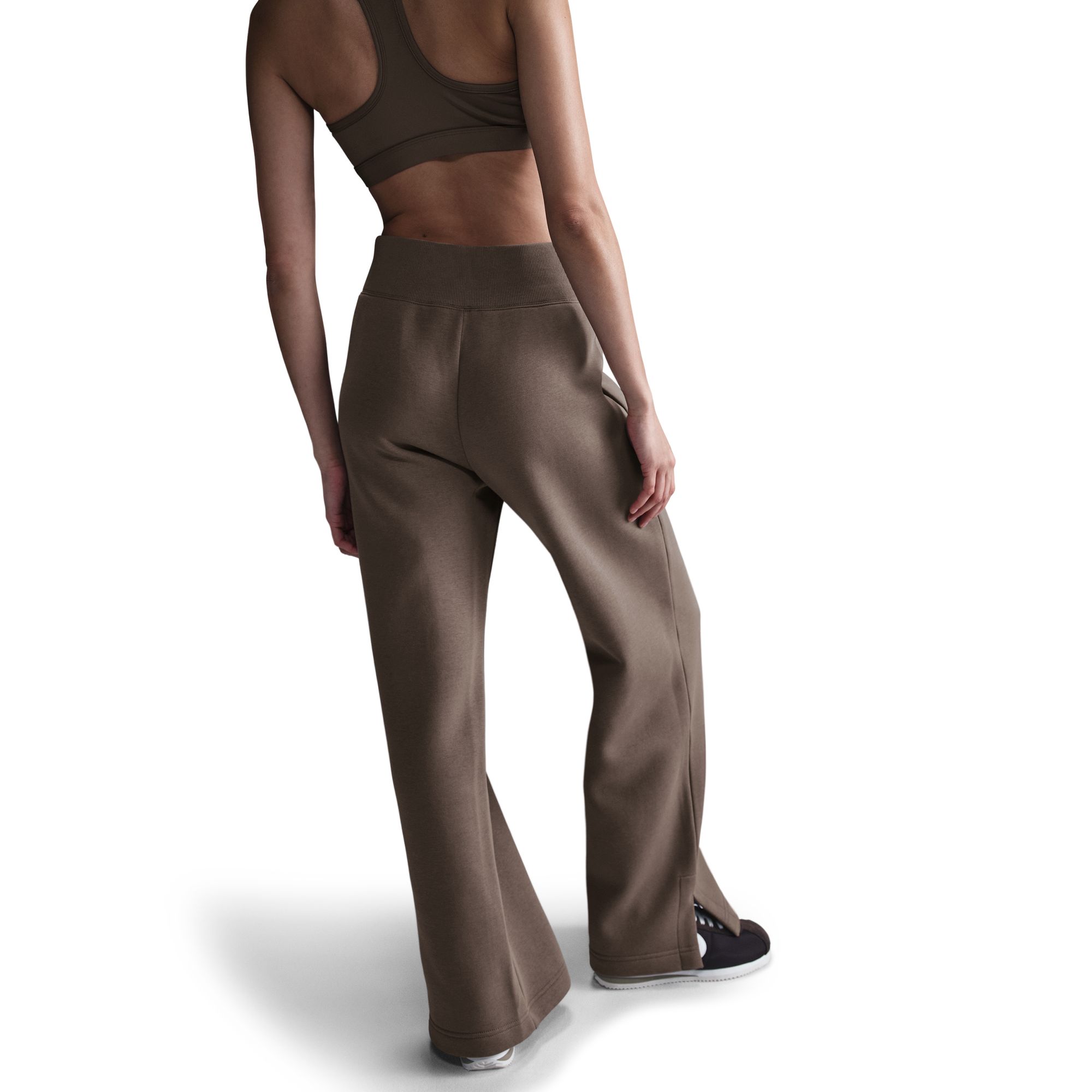 NIKE W NSW PHNX FLC HR PANT WIDE MINK BROWN/SAIL – Bild 4