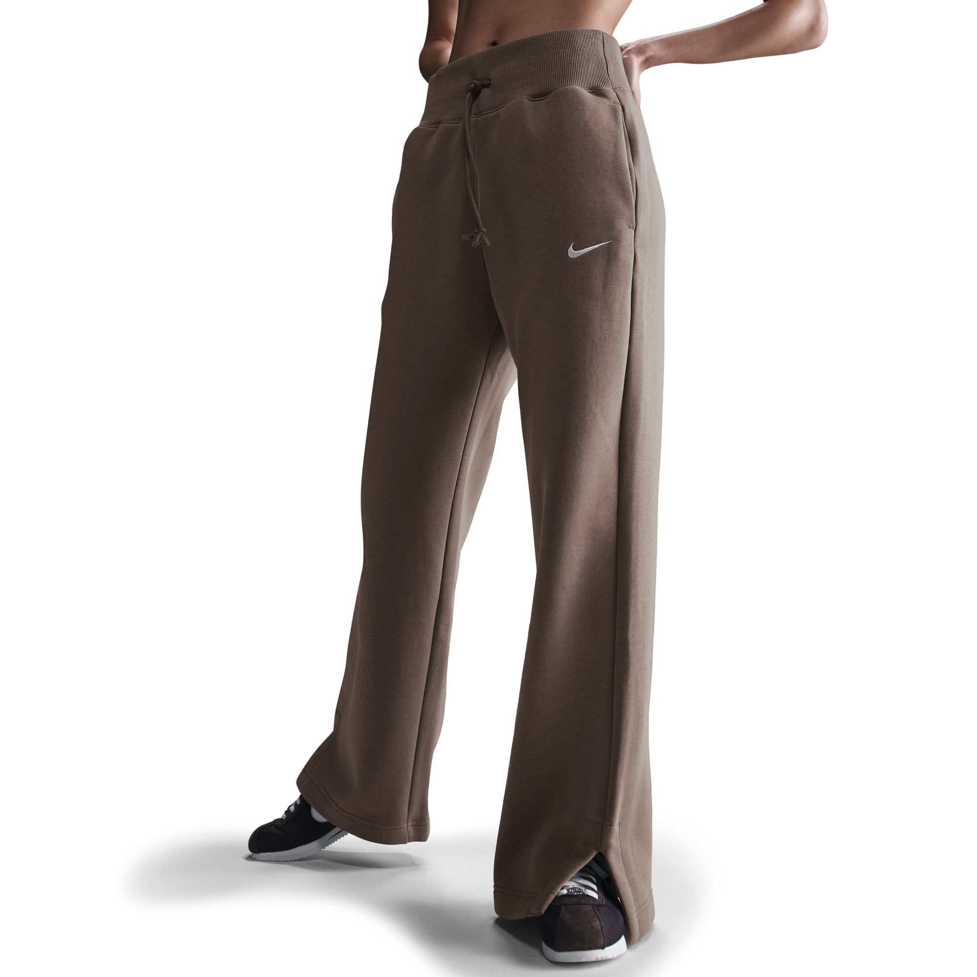 NIKE W NSW PHNX FLC HR PANT WIDE MINK BROWN/SAIL – Bild 5