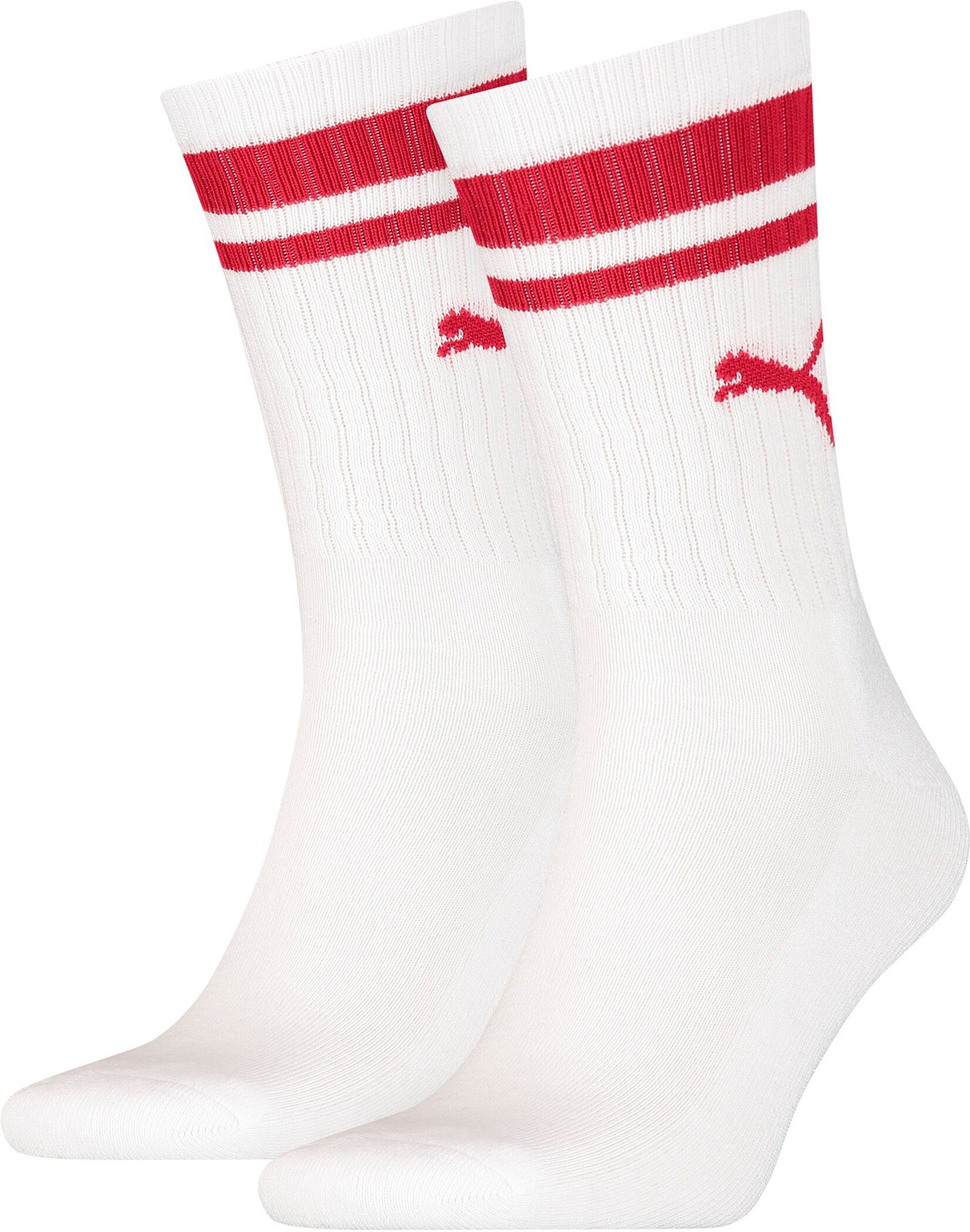 PUMA PUMA CREW HERITAGE STRIPE 2P UNISEX WHITE / RIBBON RED
