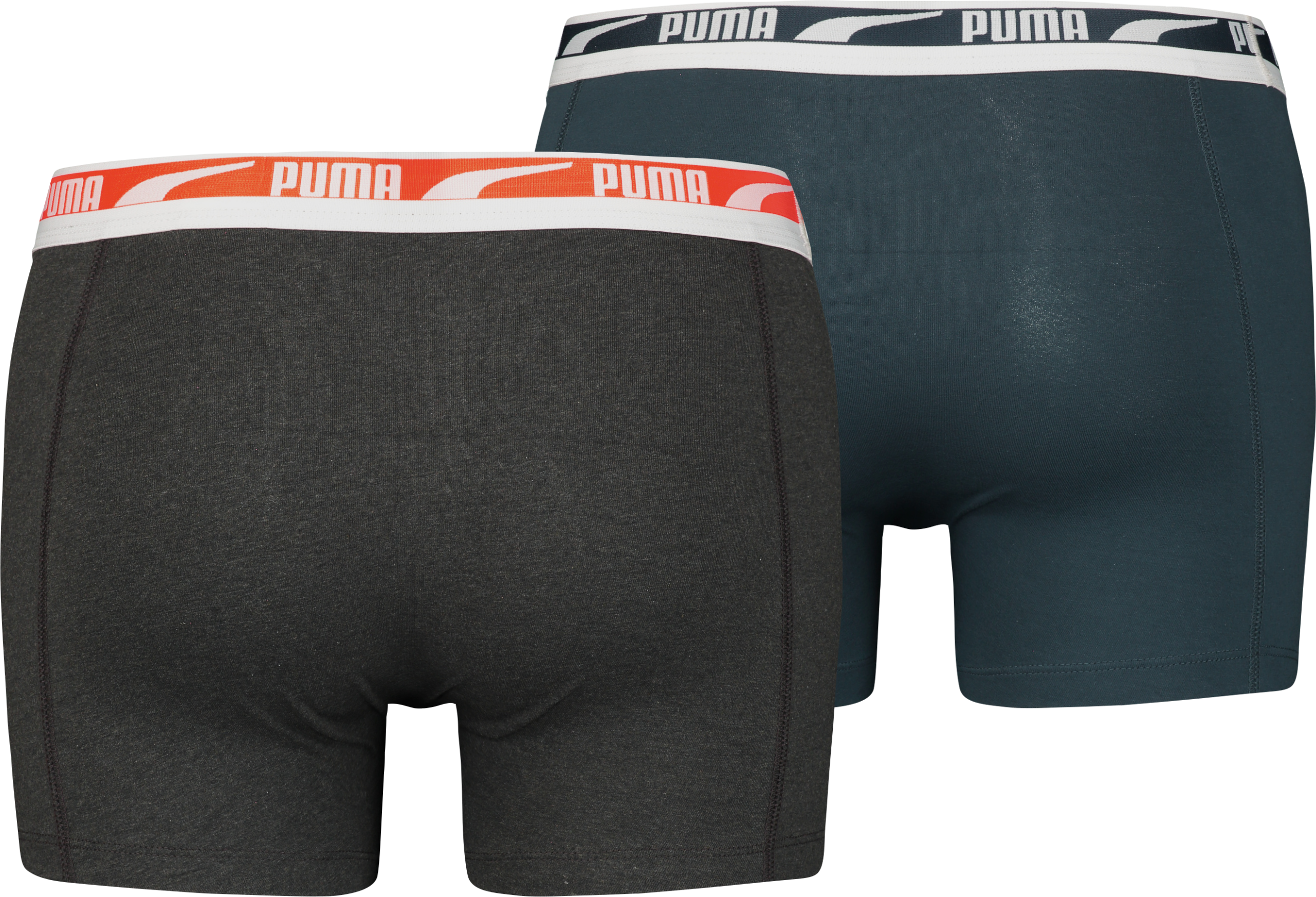 PUMA PUMA MEN MULTI LOGO BOXER 2P HOT HEAT / DARK GREY – Bild 2