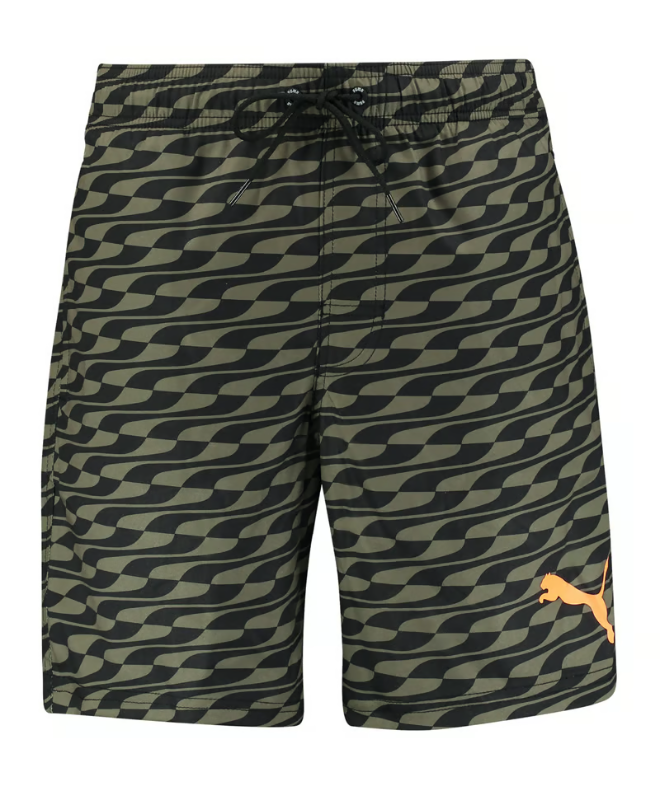 PUMA PUMA SWIM MEN FORMSTRIP MID SHORTS MOSS GREEN COMBO
