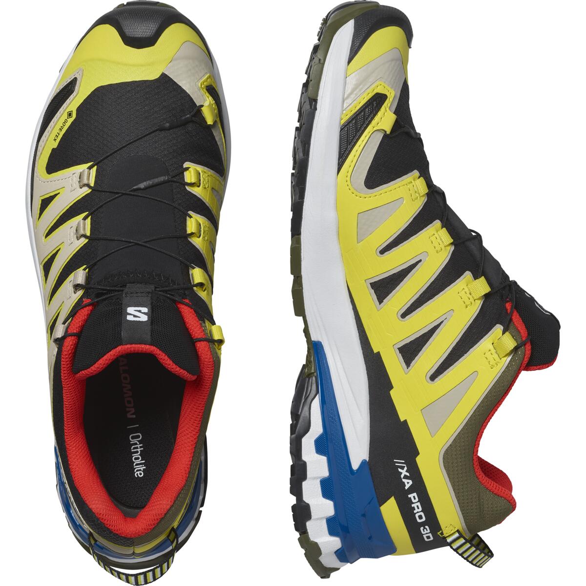 SALOMON SHOES XA PRO 3D V9 GTX Black/Butter BLACK/BUTTERCUP/LAPIS BLUE – Bild 9