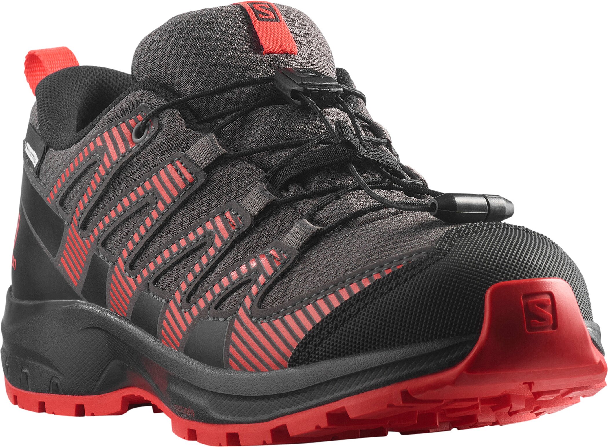 SALOMON SHOES XA PRO V8 CSWP J Magnet/Black MAGNET/BLACK/POPPY RED – Bild 4
