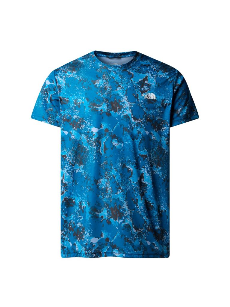 THE NORTH FACE M REAXION AMP CREW PRINT ADRIATIC BLUE MOSS CAMO PRINT