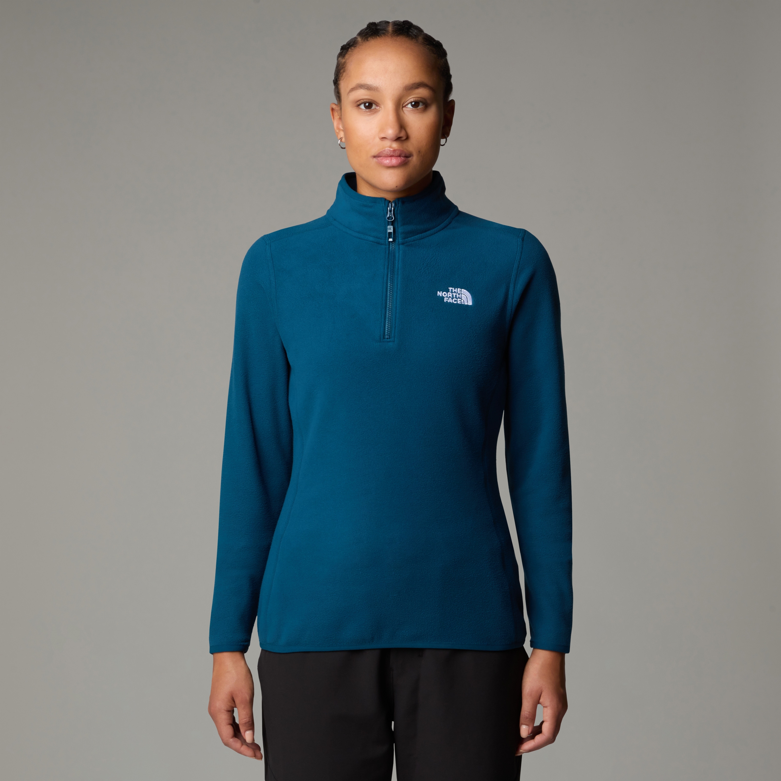 THE NORTH FACE W 100 GLACIER 1/4 ZIP - EU MIDNIGHT PETROL
