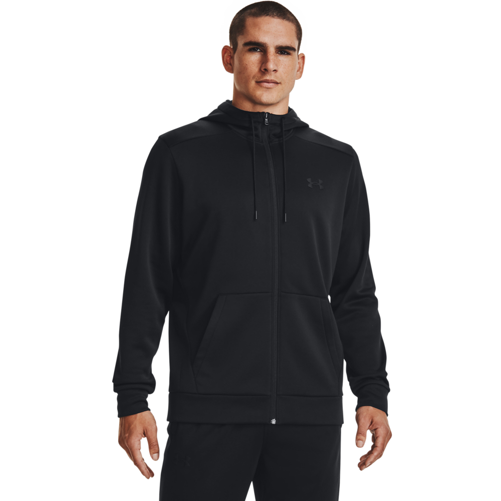 UNDER ARMOUR UA ARMOUR FLEECE FZ HOODIE BLACK – Bild 3