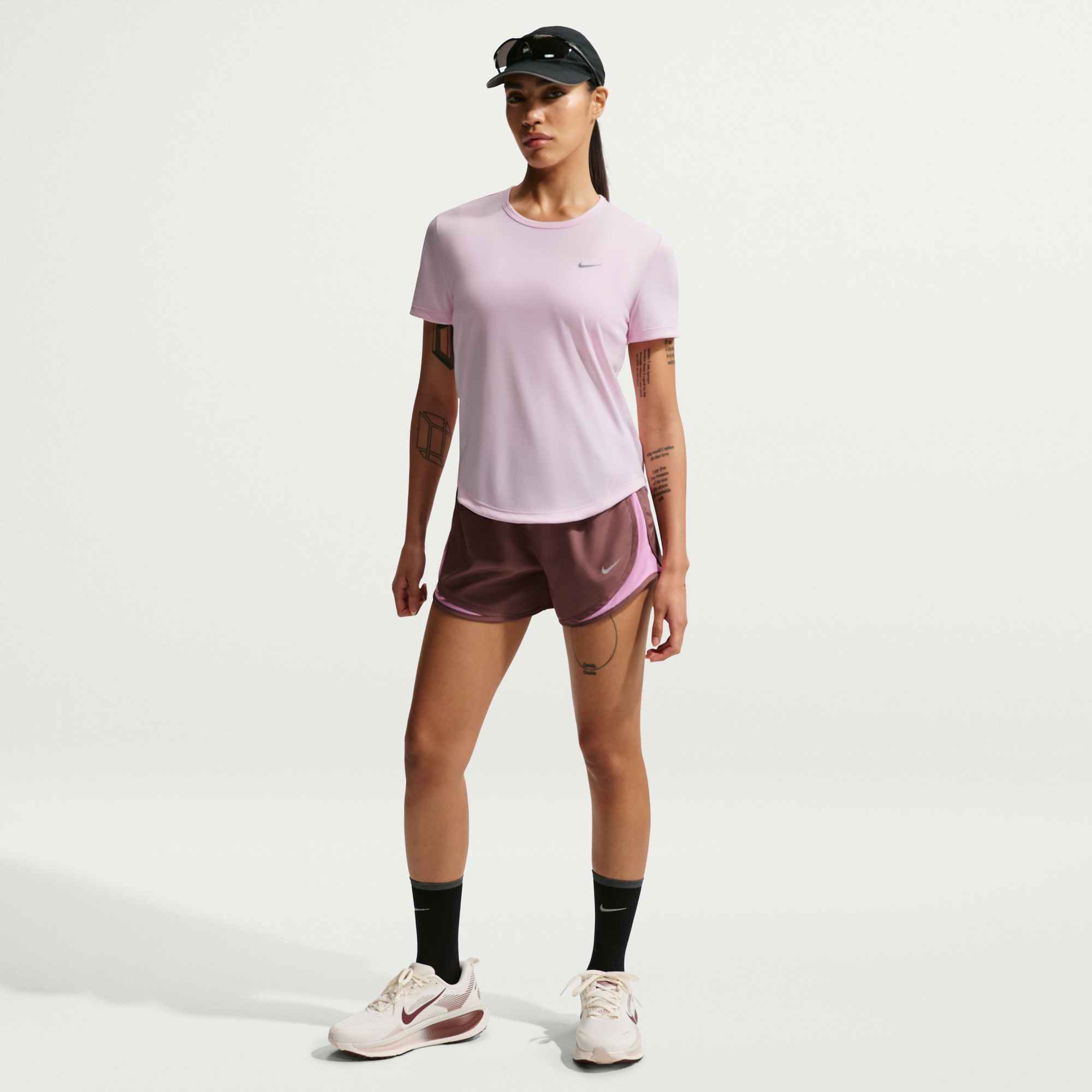 NIKE W NK TEMPO DF SS TOP PINK FOAM/REFLECTIVE SILV