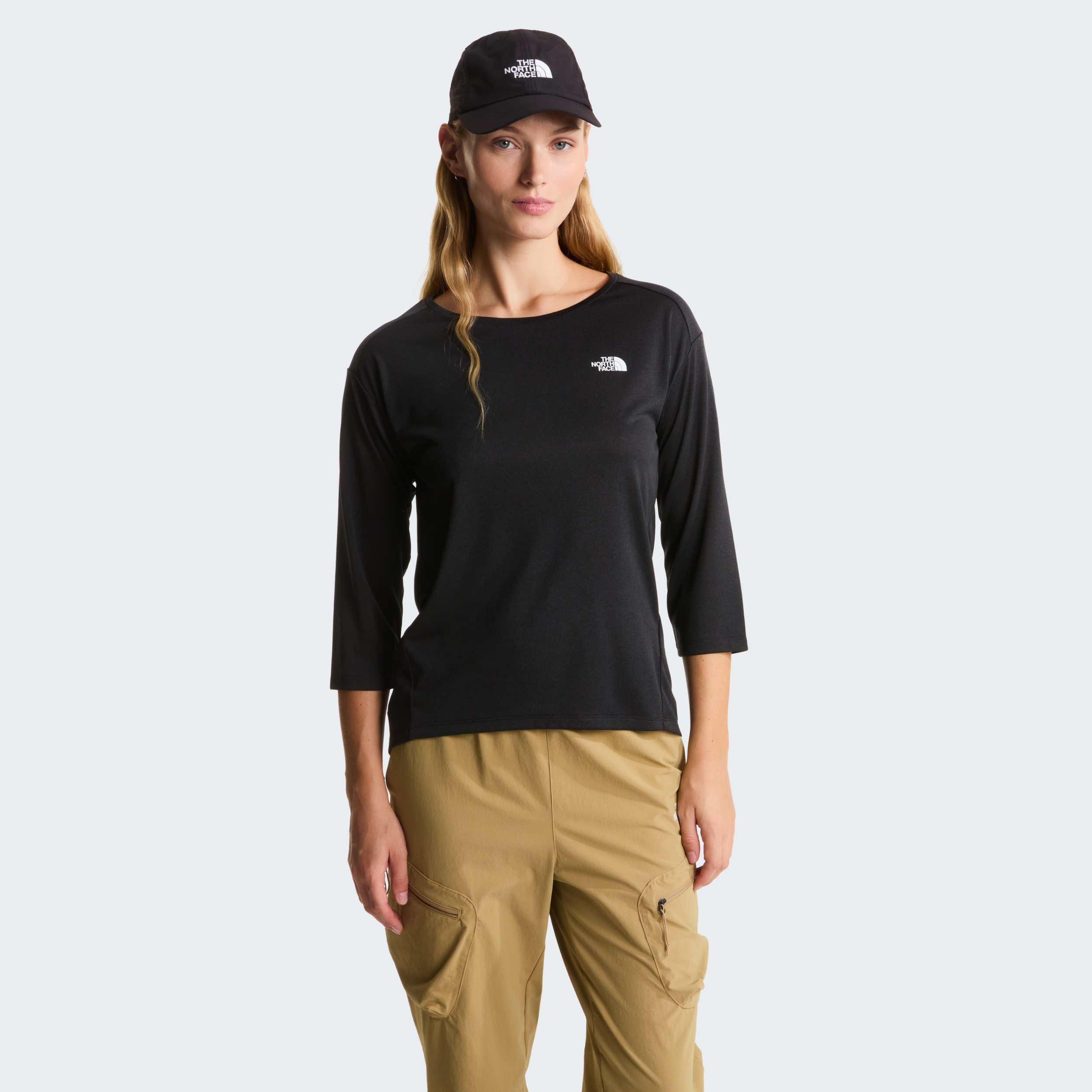 THE NORTH FACE W TANKEN 3/4 T-SHIRT TNF BLACK HEATHER – Bild 3