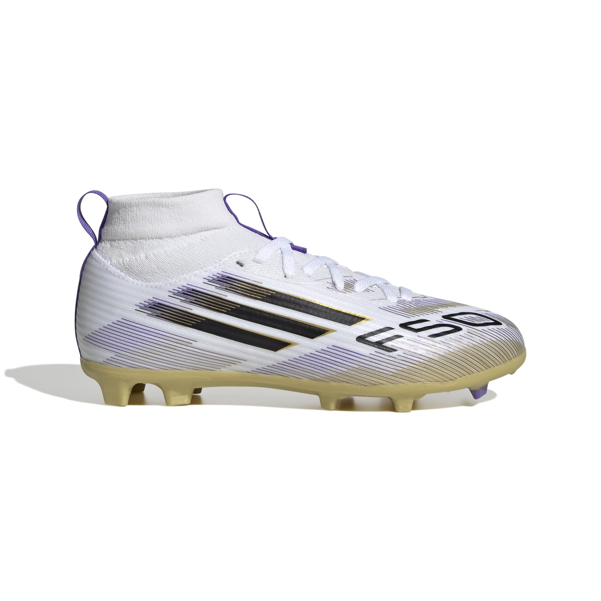 ADIDAS F50 LEAGUE FG/MG MID J FTWWHT/CBLACK/GOLDMT