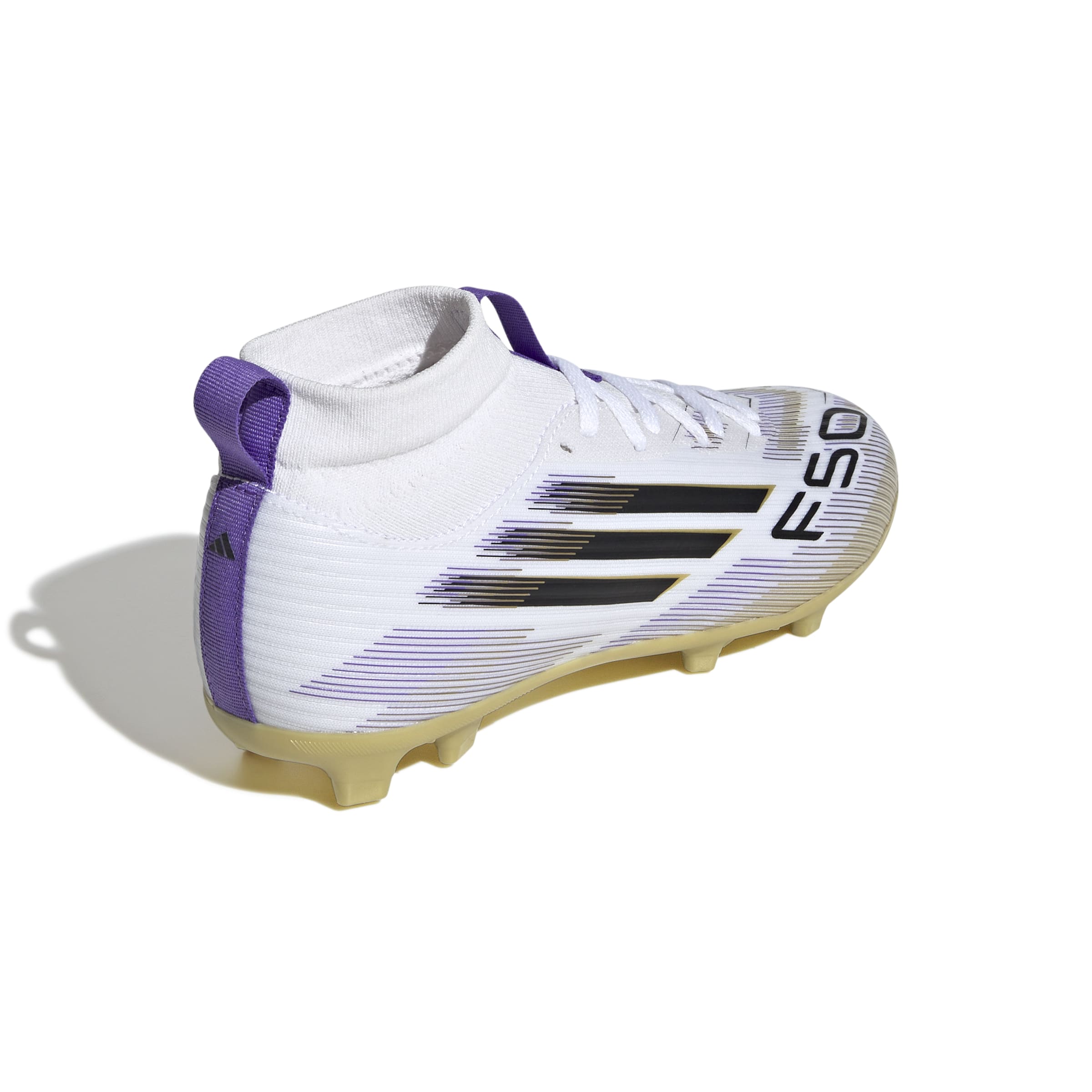 ADIDAS F50 LEAGUE FG/MG MID J FTWWHT/CBLACK/GOLDMT – Bild 6