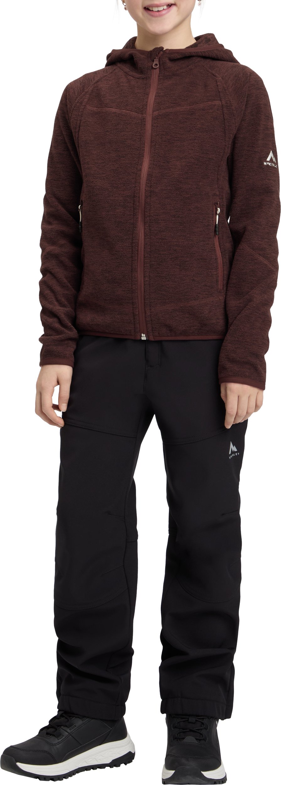 McKINLEY Mä.-Fleece-Jacke Choco FZ HD FL G MELANGE/RED WINE – Bild 2