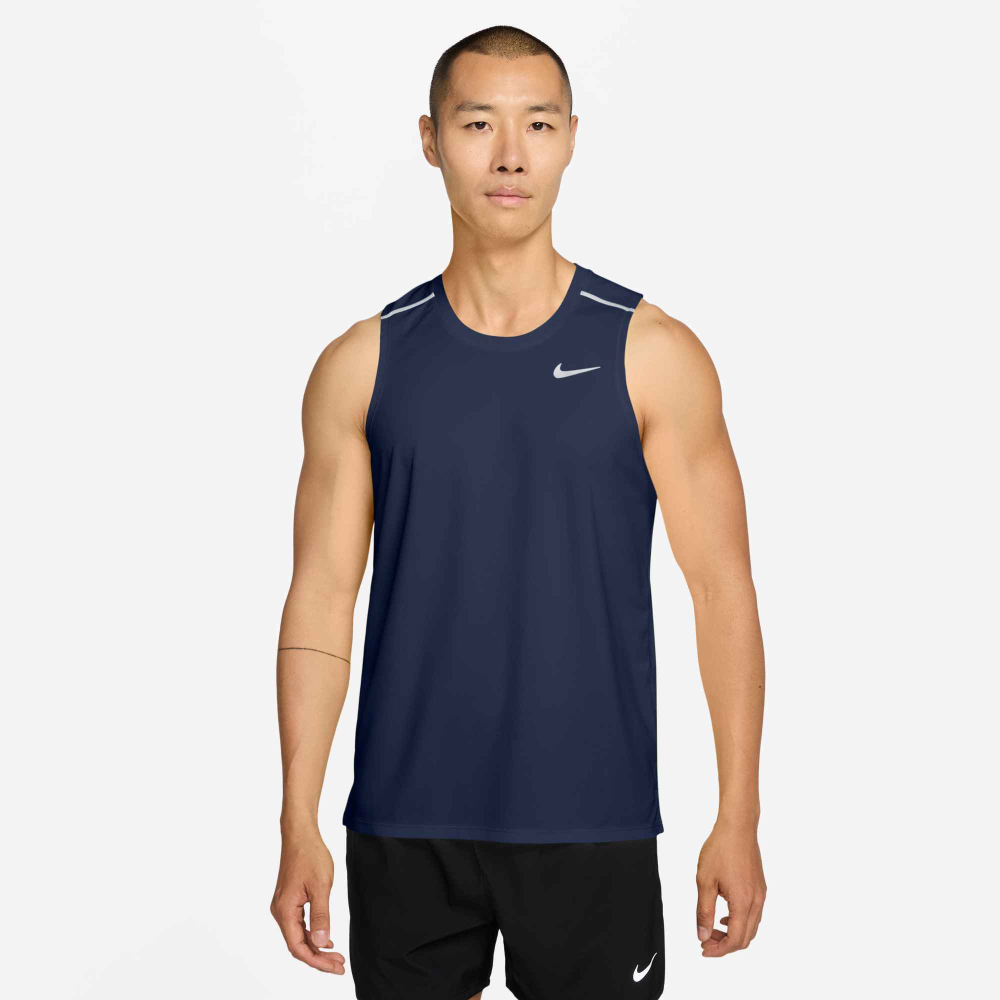 NIKE M NK DF MILER TANK TOP MIDNIGHT NAVY/REFLECTIVE SILV